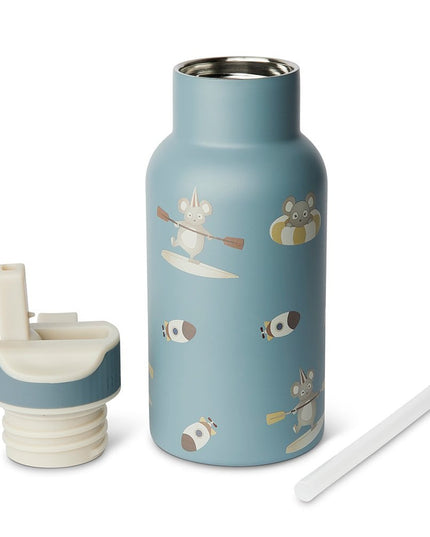 Uno Bidon – 350 ml, RVS met Siliconen Tuit, Kleur Surfer