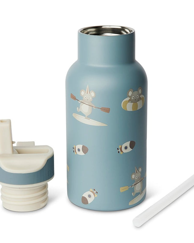 Uno Bidon – 350 ml, RVS met Siliconen Tuit, Kleur Surfer
