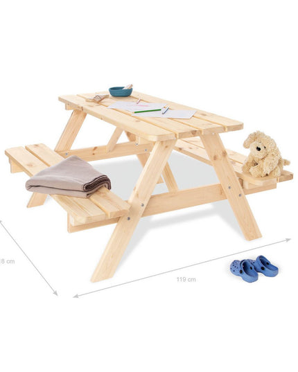 Kinderpicknickbank 'Nicki für 4 Maxi' naturel