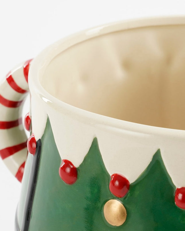 Funny Bloempot - L28 x B19 x H17 cm - Dolomiet - Groen kerst 2025