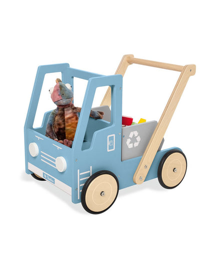 Leren loopwagen 'Kipplaster Fred', blauw