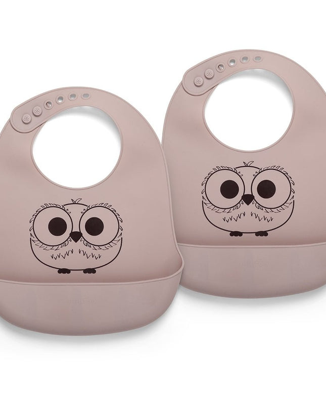 Alfie siliconen korte slabbetje 2-pack met print