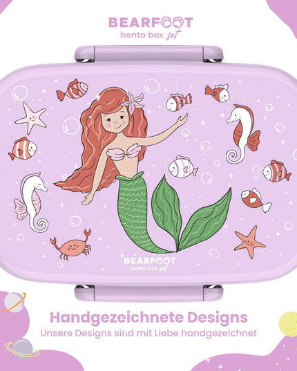 Lunchbox für Kinder mit Fächern, leicht und auslaufsicher – Meerjungfrau