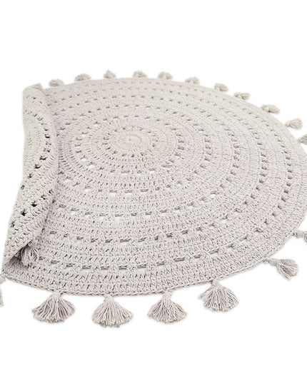 Nila Pearl Grey – Gehaakt kindervloerkleed van 100% katoen