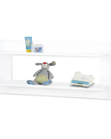 Startset 'Hilda & Riva' breed, wit, incl. wandplank4 delen: huisbed, brede commode, 2-deurs kledingkast, wandplank