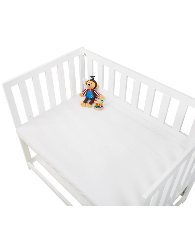 Hoeslakens voor wiegen, bijzetbedden en kinderwagens in twinpack, jersey, wit