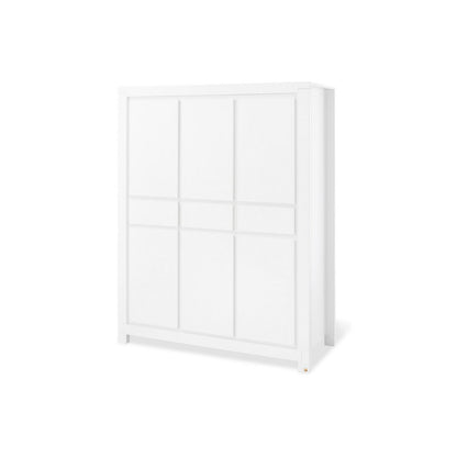 Startset 'Milk' extra breed groot, incl. wandplank4 delen: ledikant, extra brede commode, grote kledingkast, wandplank