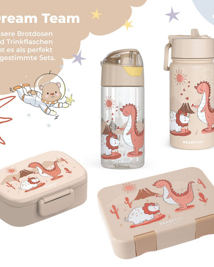 Thermo children's drinking bottle stainless steel - water bottle - thermo - Dinosaurs brown