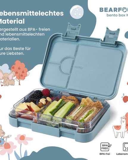 Kinderlunchbox met vakken, lunchbox, bentobox - beer - ca. 760ml