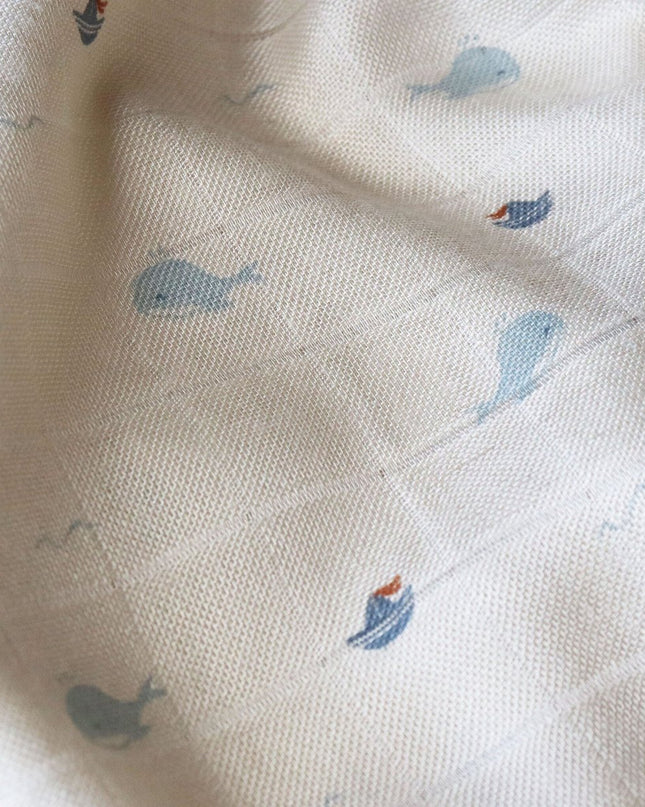 Bamboe mousseline inbakerdoeken 2st. Ocean