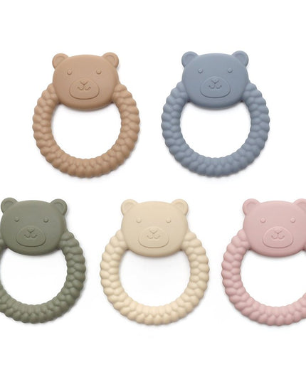 BEAR | Soft Silicone Teething Toy | KHAKI | Bijtring