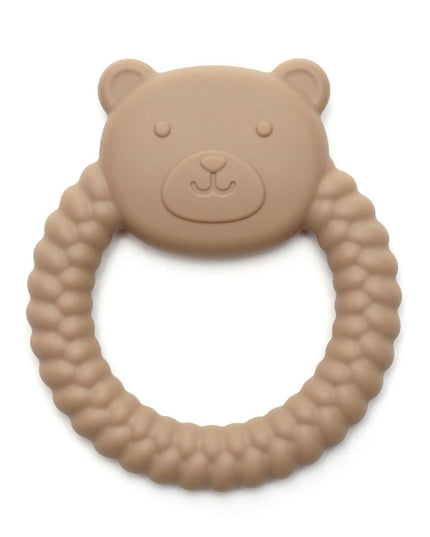 BEAR | Soft Silicone Teething Toy | KHAKI | Bijtring