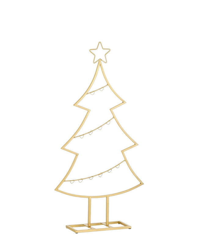 Decoratie Kerstboom - L40 x B12 x H79 cm - IJzer - Goud
