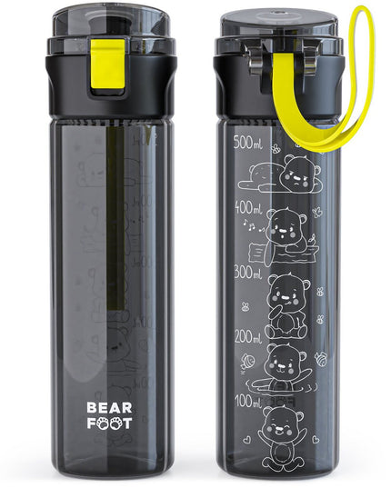 Children's drinking bottle, 500 ml, light - water bottle - black logo