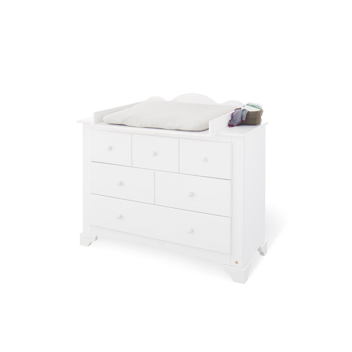 Startset 'Pino' breed groot met 3 deuren3 delen: ledikant, brede commode, grote kledingkast met 3 deuren
