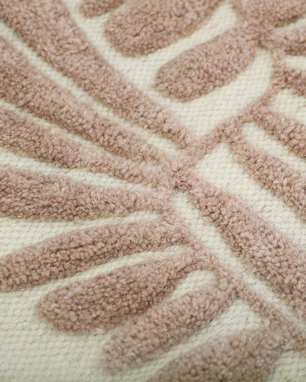 MINERVA NUDE kinderwanddecoratie - Wanddecoratie – Geweven Wol met Reliëf Plantenpatroon, 50x70 cm
