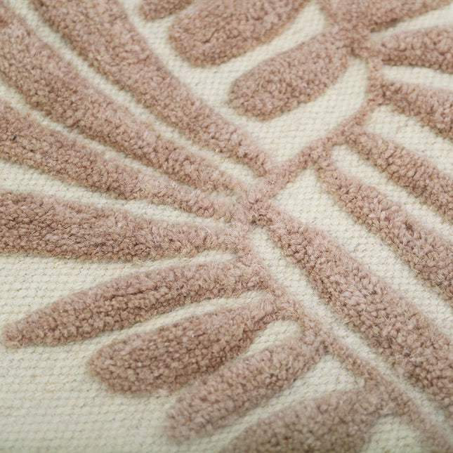 MINERVA NUDE kinderwanddecoratie - Wanddecoratie – Geweven Wol met Reliëf Plantenpatroon, 50x70 cm