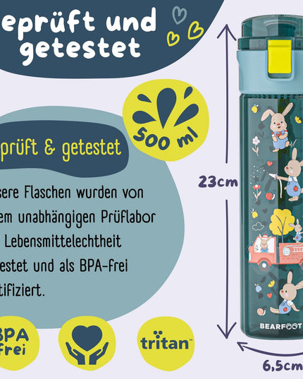 Kindertrinkflasche, 500 ml, leicht – Wasserflasche – Feuerwehrblau