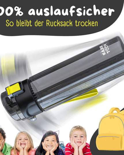 Children's drinking bottle, 500 ml, light - water bottle - black logo