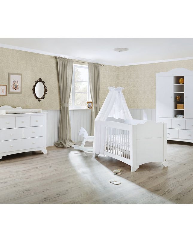 Startset 'Pino' breed groot3 delen: ledikant, brede commode, grote kledingkast