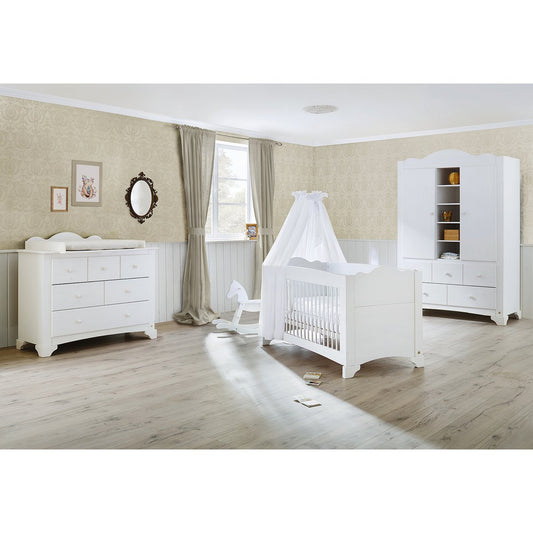 Startset 'Pino' breed groot3 delen: ledikant, brede commode, grote kledingkast