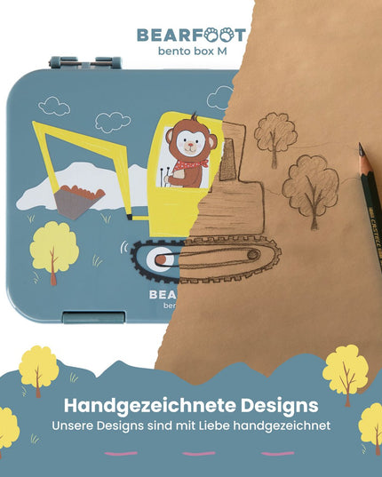 Kinder-Lunchbox mit Fächern, Lunchbox, Bento-Box – Affenblau