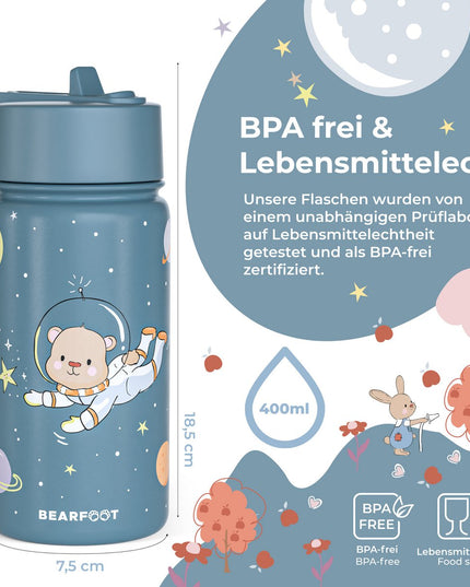 Thermo children's drinking bottle stainless steel - water bottle - thermo - Astro Beer blue