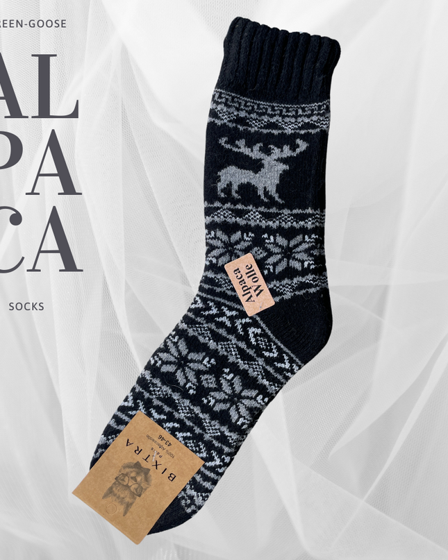 green-goose Alpaca Herensokken - 2 Paar - Rendier - 95% - heren