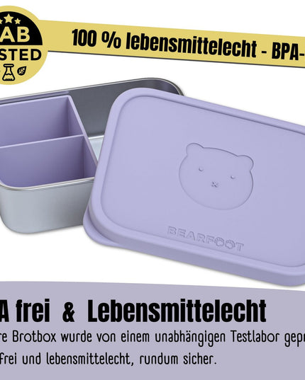 Kinder-Lunchbox aus Edelstahl mit Silikoneinsatz – Lavendel