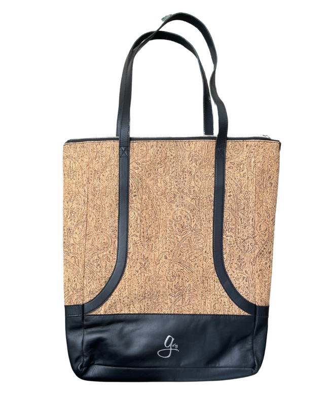 Gissy Kurk en Leer Handtas XL - Zwart