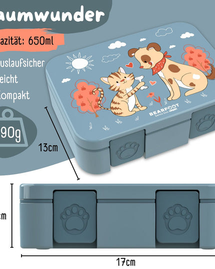 Nachhaltige Bento-Lunchbox COMPACT – mit Fächern, auslaufsicher, BPA-frei – für Hunde und Katzen
