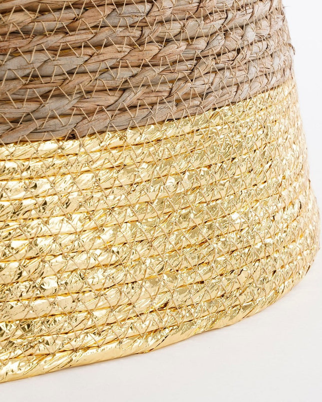 Kerstboomrok - H26 x Ø50 cm - Zeegras - Goud