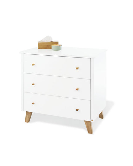 Startset 'Hilda & Pan' breed groot, wit, incl. wandplank4 delen: huisbed, brede commode, grote kledingkast, wandplank