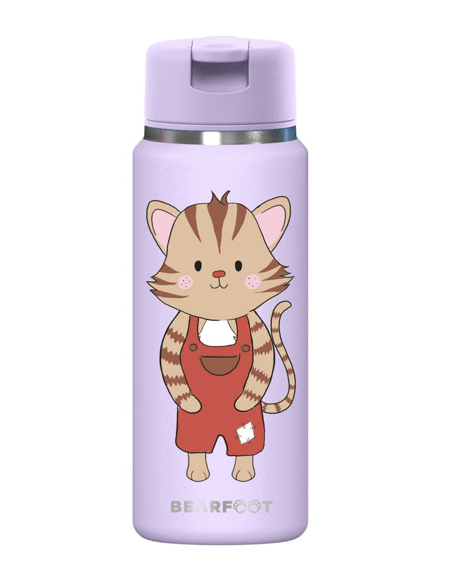 TINY Thermo kinderdrinkfles bidon RVS - kat paars - 200ml
