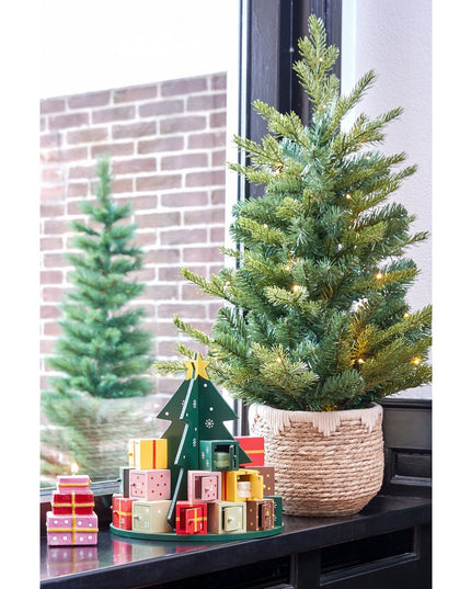 Adventskalender - H30 x Ø28 cm - MDF - 100% FSC - Meerkleurig kerst 2025