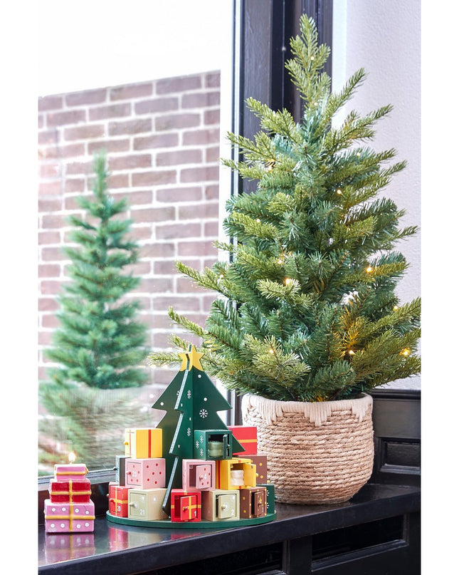 Adventskalender - H30 x Ø28 cm - MDF - 100% FSC - Meerkleurig kerst 2025