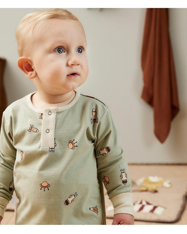 Sara nachtkleding-Lichtgroen - Space- jongens - pyjama