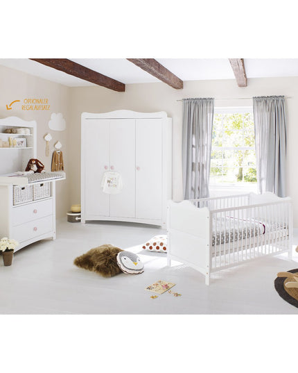 Startset 'Florentina' breed groot, incl. brede kast4 delen: ledikant, brede commode incl. Brede kast, grote kledingkast