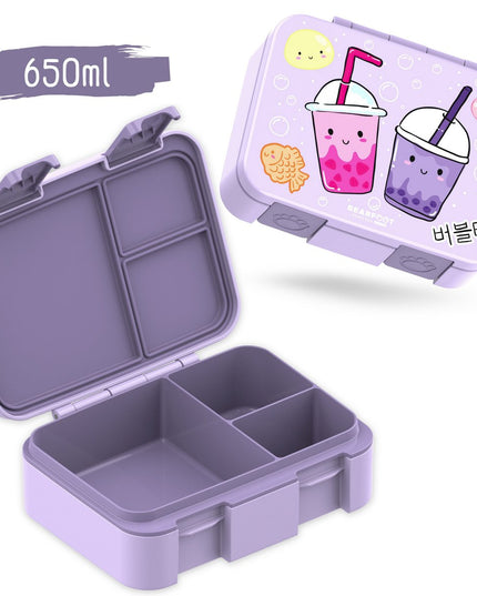 Blattdose mit Ventilatoren, Licht und auslaufsicherem Bubble Tea lila