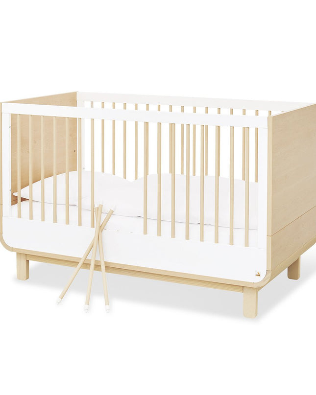 Startset 'Round' breed groot3 onderdelen: ledikantbed, breed commode, grote kledingkast