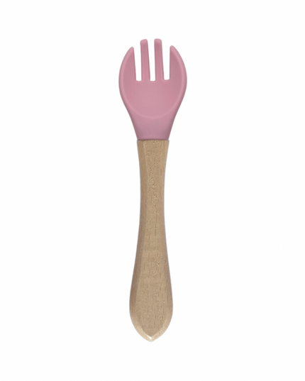 Green Goose Silikon-Lätzchen und Bambusbesteck – Rosa