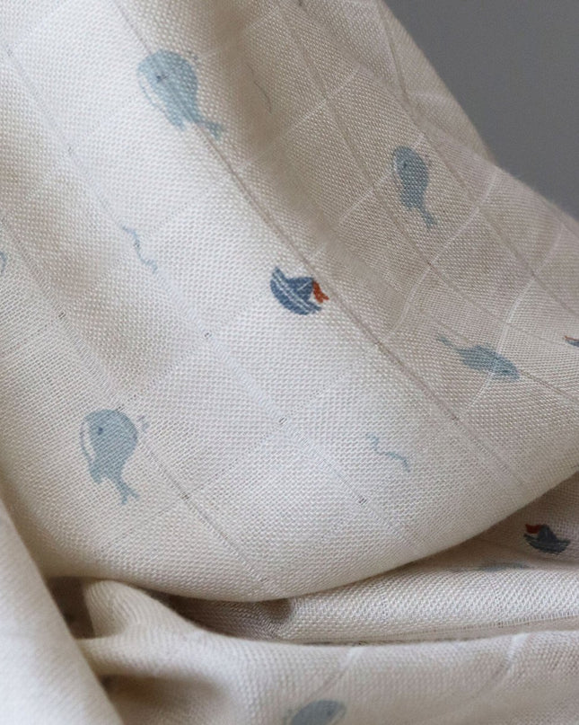 Bamboe mousseline inbakerdoeken 2st. Ocean