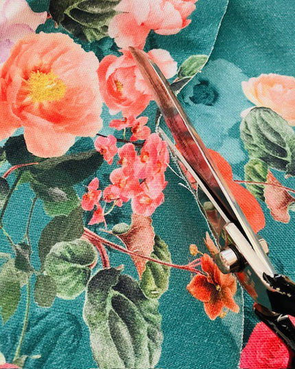 Luna-Leena tas bloem groen - katoen - handgemaakt in Nepal