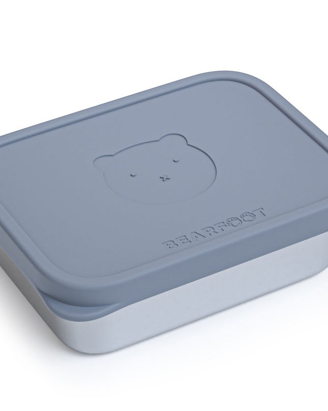 Lunchbox für Kinder, Edelstahl mit Silikoneinsatz – blau