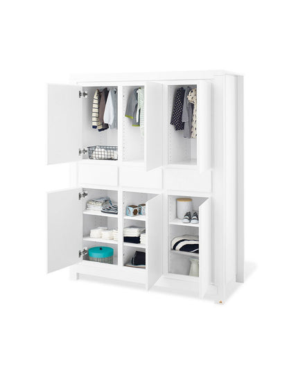 Startset 'Milk' extra breed groot, incl. wandplank4 delen: ledikant, extra brede commode, grote kledingkast, wandplank