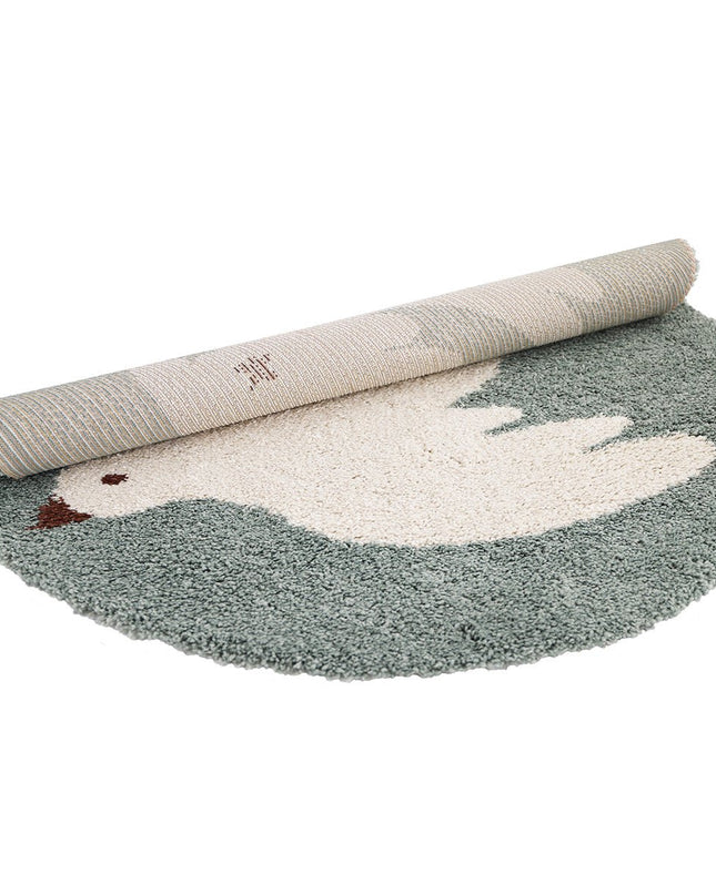 Small Bohemian Bird Aqua – Ronde katoenen kindertapijt vloerkleed