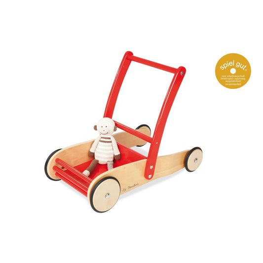 Leren rollator 'Uli', rood loopwagen