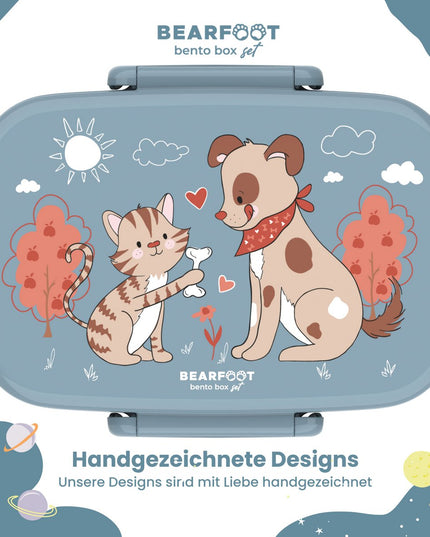 Lunchbox für Kinder mit Fächern, leicht und auslaufsicher – Dog &amp; Cat