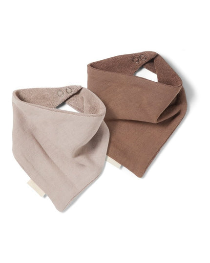 Acile badstof slabbetje 2-pack-Cobblestone / Cappuccino