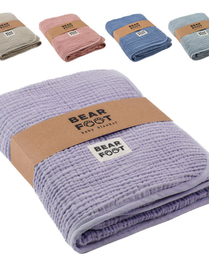 Baby blanket musselin fleece blanket fluffy soft - purple